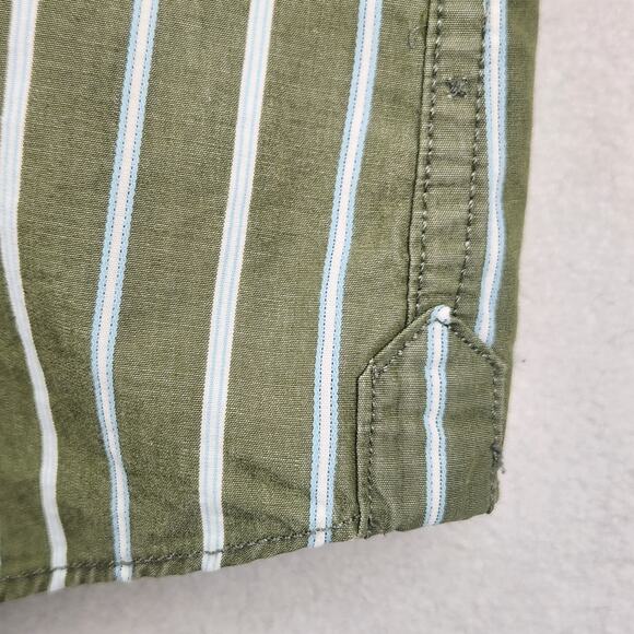 Hollister Men's Cotton Stiped Button Down Shirt SZ XL Green/White EUC - Picture 10 of 16